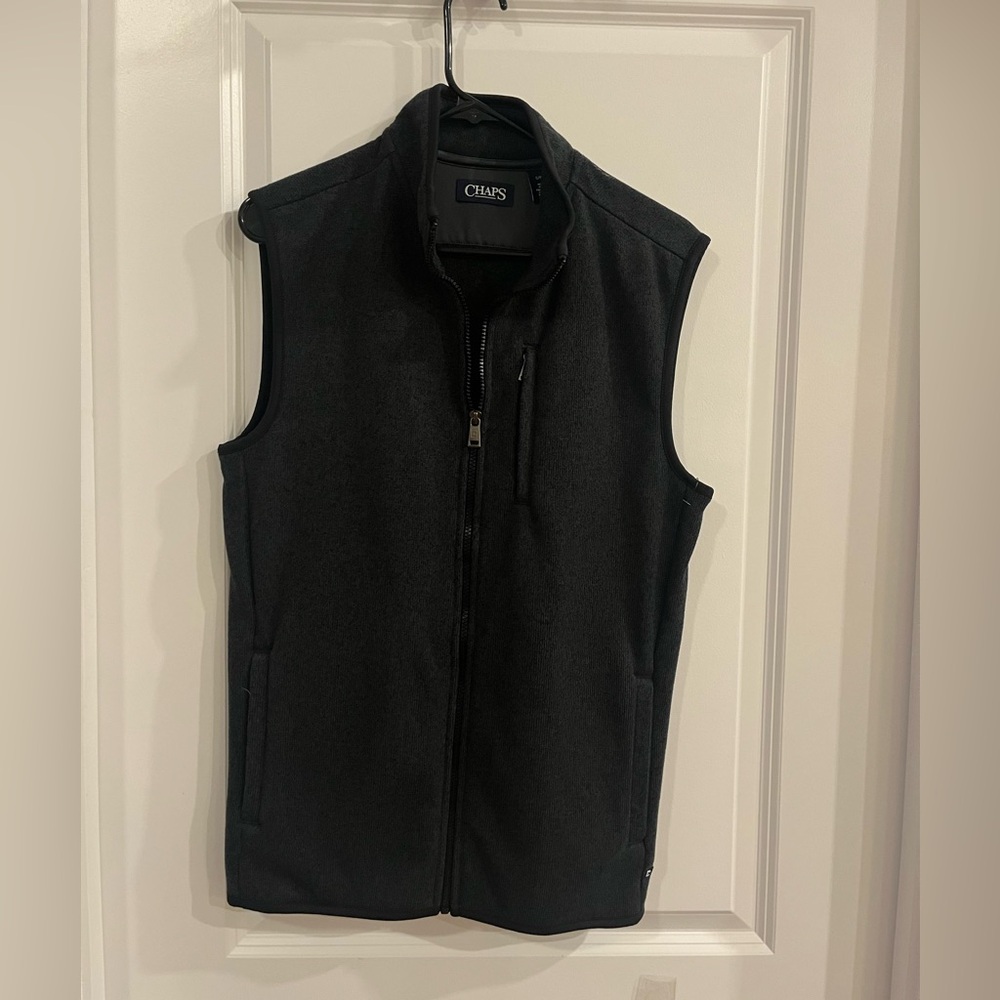 Chaps Charcoal Gray Zip-Up Vest